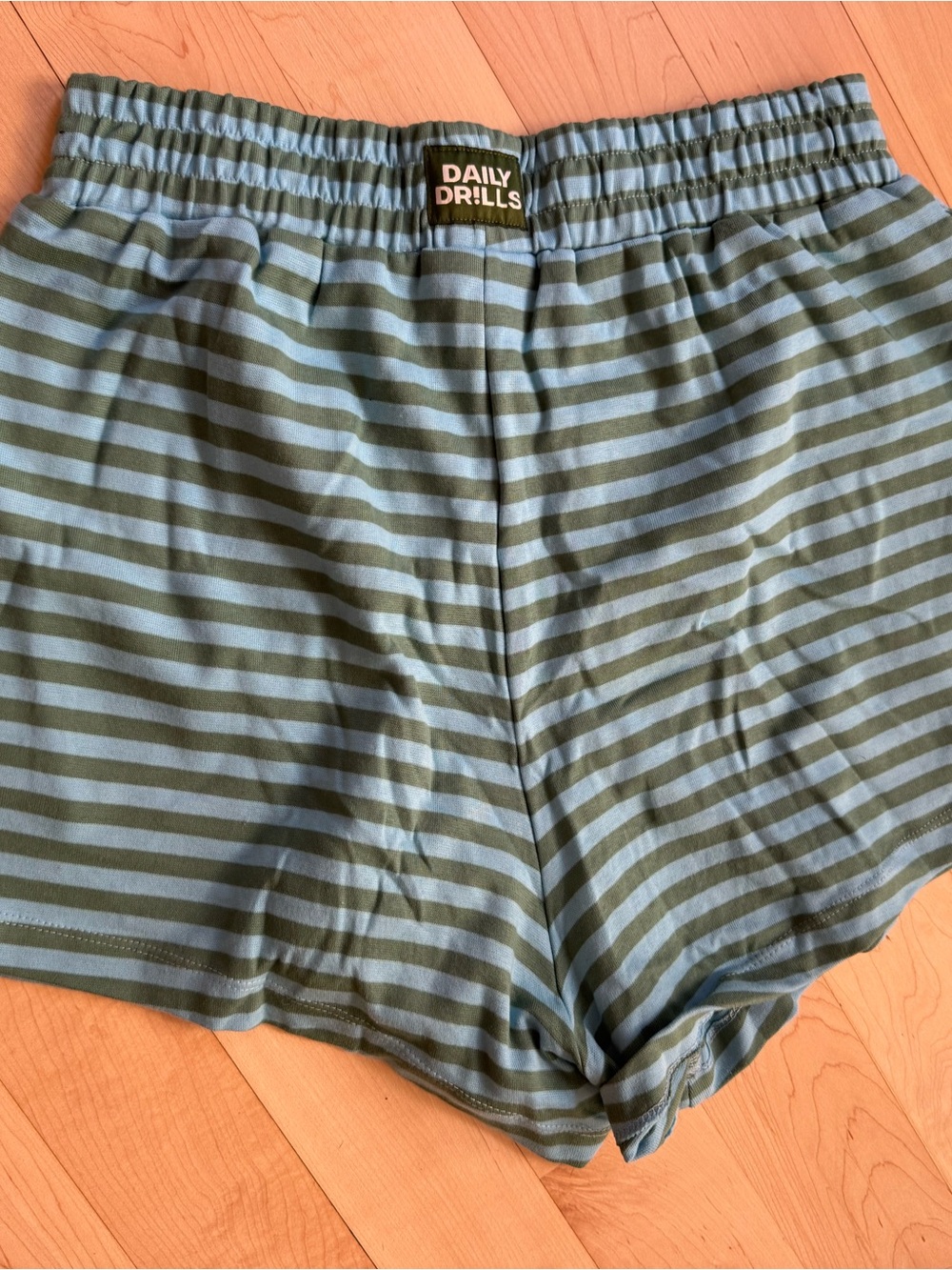 Daily Drills Blue & Olive Striped Shorts